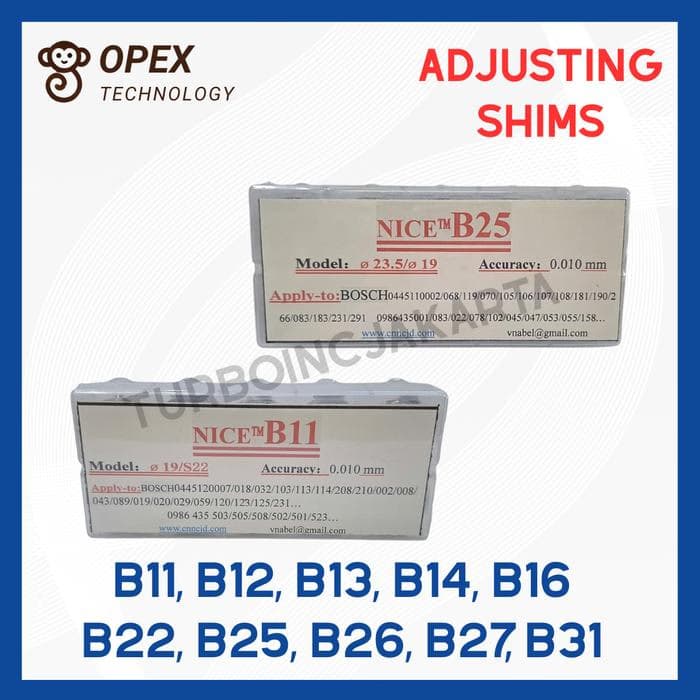 SHIM B11, B12, B13, B14, B16, B22, B25, B26, B27, B31 INJECTOR BOSCH ADJUSTING SHIMS - B11
